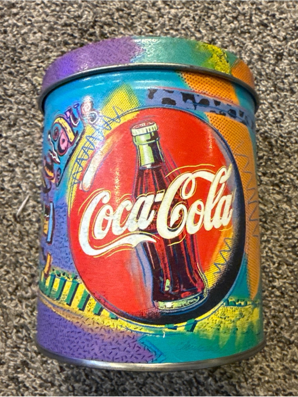 Always Coca Cola Decorative Memorabilia Tin Canister Can w/ Lid 4.75”x4”
